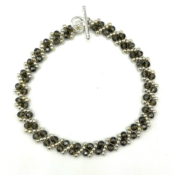 Hand Crafted Jewelry - Delicate Hand Crafted Smoky Gray Crystal Bracelet